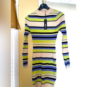 Vibrant Striped Sweater Dress
